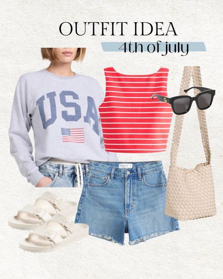 Fourth of July outfit idea ❤️

Summer outfit, denim shorts, jean shorts, Abercrombie, USA sweatshirt, flag sweatshirt, American flag sweatshirt, Birkenstocks, Shopbop, striped top, red striped tank, mom outfit, patriotic outfit, 4th of July outfit, Christine Andrew 

#LTKSeasonal #LTKStyleTip #LTKFindsUnder100