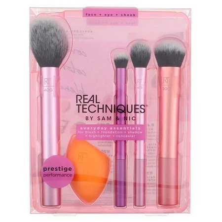 Real Techniques Everyday Essentials Kit, Makeup Brush & Beauty Sponge Set, 5 Piece Set | Walmart (US)