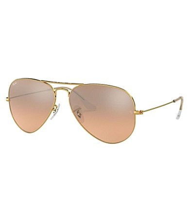 Ray-Ban Unisex Mirrored Aviator Unisex Sunglasses - Gold Pink | Dillard's