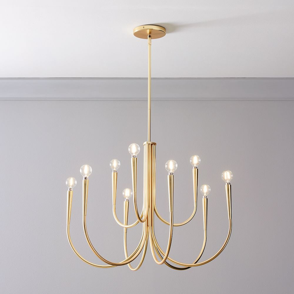 Swoop Arm 9 Light Chandelier Antique Brass (30&amp;quot;) | West Elm (US)