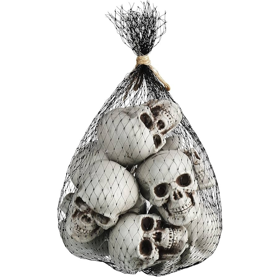 Boao 10 Pieces Halloween Skeleton Head Small Mini Skulls for Halloween Party Decoration Props, Ta... | Amazon (US)