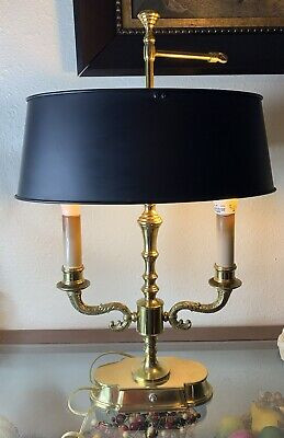 Vintage Bouilotte Table desk Lamp Brass Gold Tole Metal Shade 2 Light Candles  | eBay | eBay US