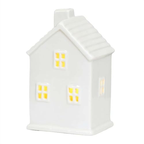 White Ceramic Christmas Village Houses, Christmas Village Sets, LED Lighted Christmas Village Houses, White Porcelain Village Town Houses, Christmas Town Scene Collection for Home Table Room Decor | Amazon (US)