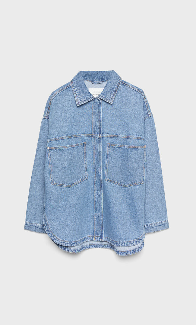 Oversize denim overshirt | Stradivarius (UK)