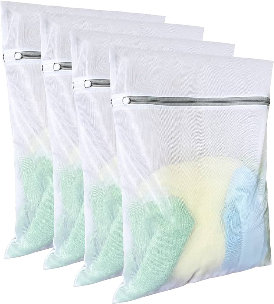 Laundry Bags Mesh Wash Bags(4Pcs,16 x 20 Inches),delicate laundry bag for College,Dorm,Storage | Amazon (US)