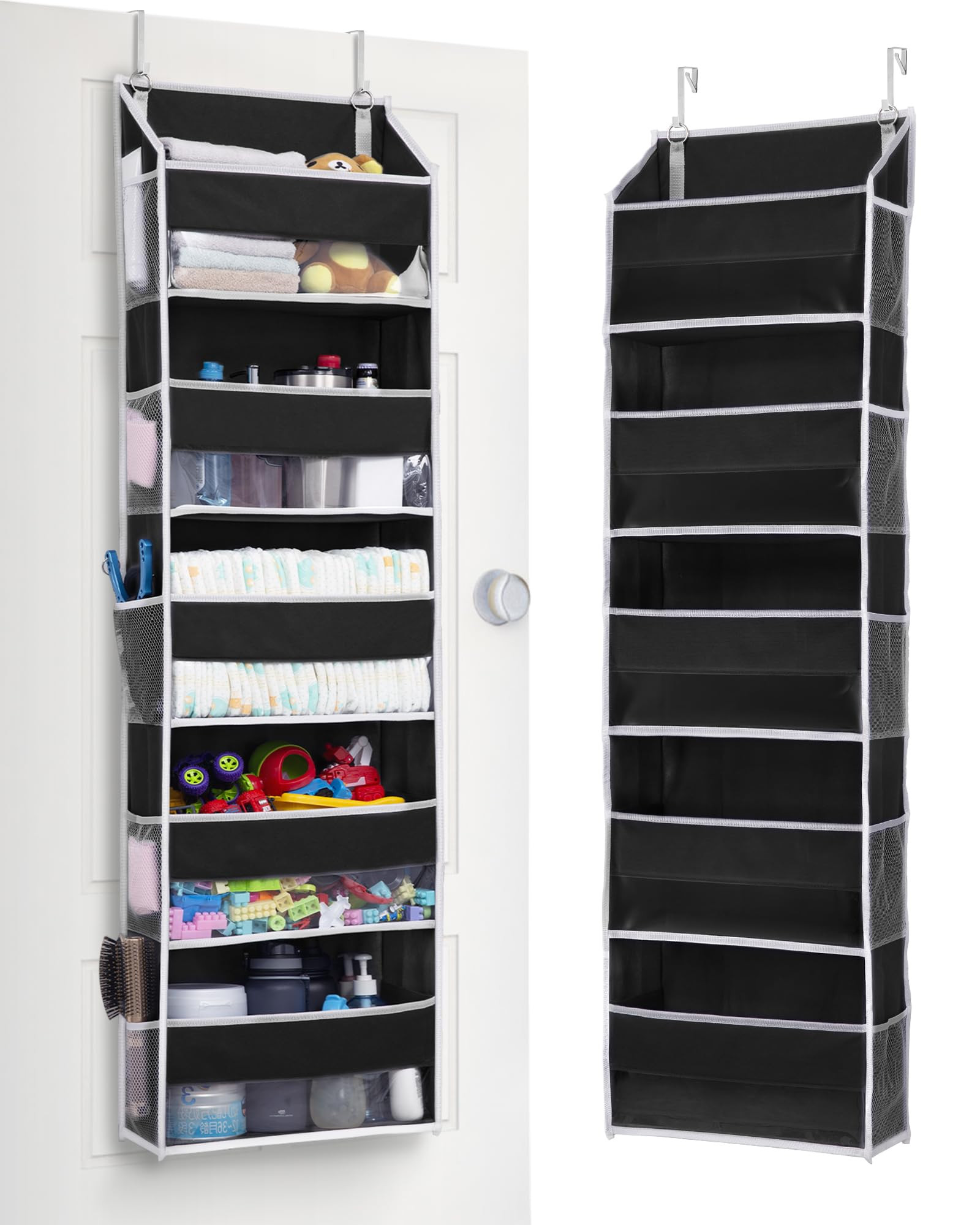 ULG 1 Pack Over The Door Organizer – 5 Shelf Door Organizer Hanging & 10 Side Pockets, Reinforc... | Amazon (US)
