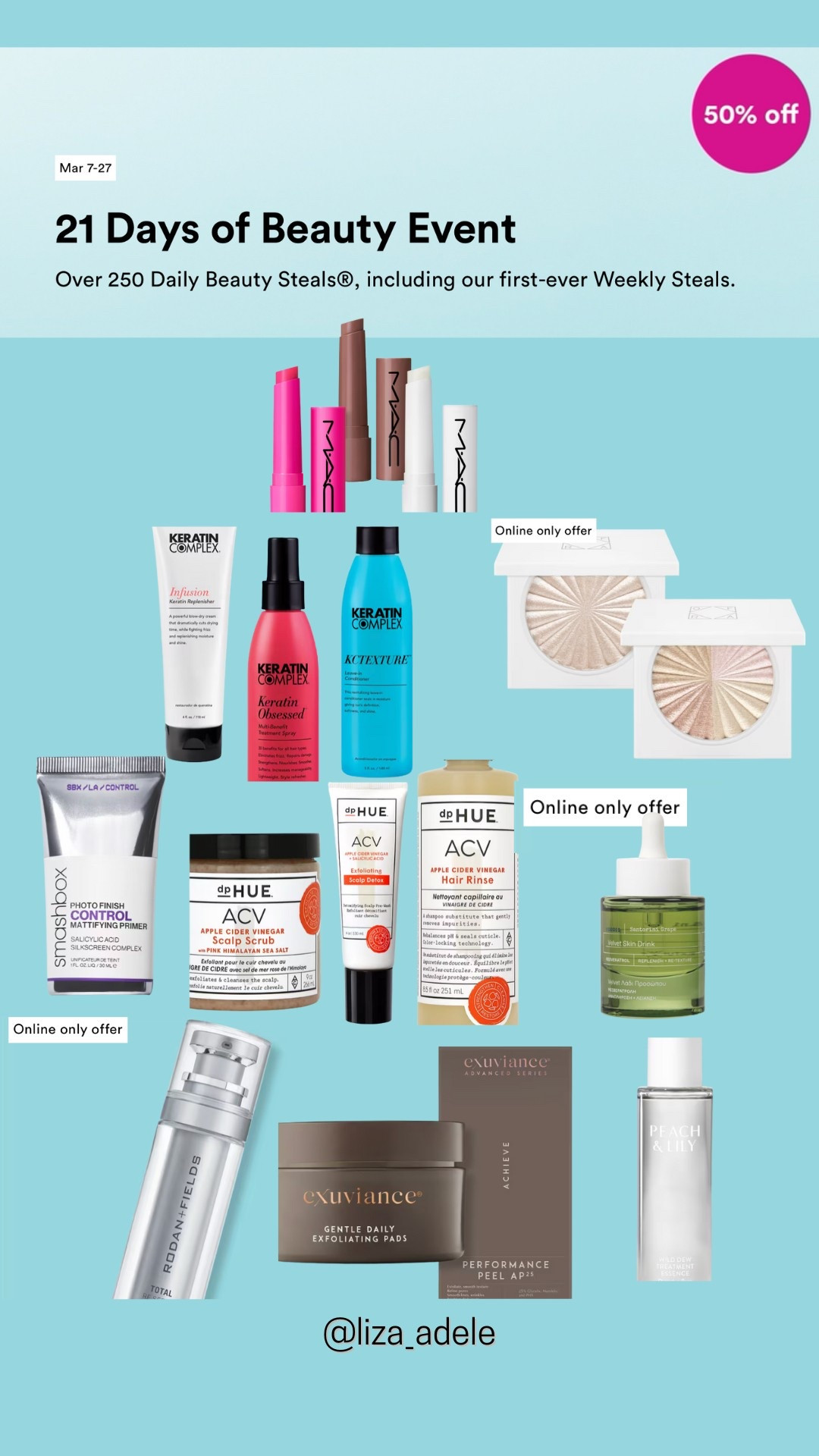 Ulta 21 day beauty event 50% off products !!!! 

#LTKSpringSale #LTKBeauty #LTKFindsUnder100