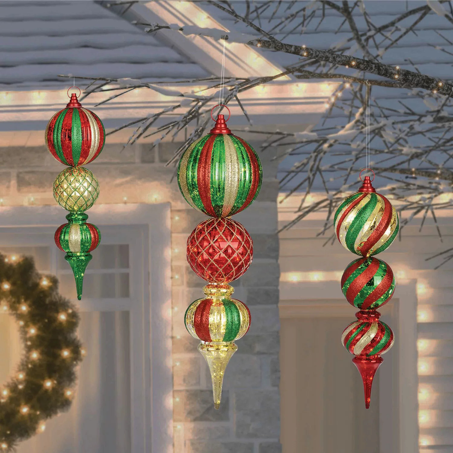 Member's Mark Jumbo Pre-Lit Shatterproof Ornament Stake Lights, Set of 3 | Sam's Club
