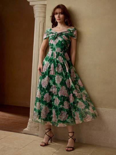 MOTF Soiréza FLORAL PRINT TWIST COCKTAIL DRESS | SHEIN