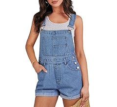 ANRABESS Womens Overalls Shorts Denim Romper Summer Loose Fit Adjustable Strap Bib Jeans Jumpsuit... | Amazon (US)