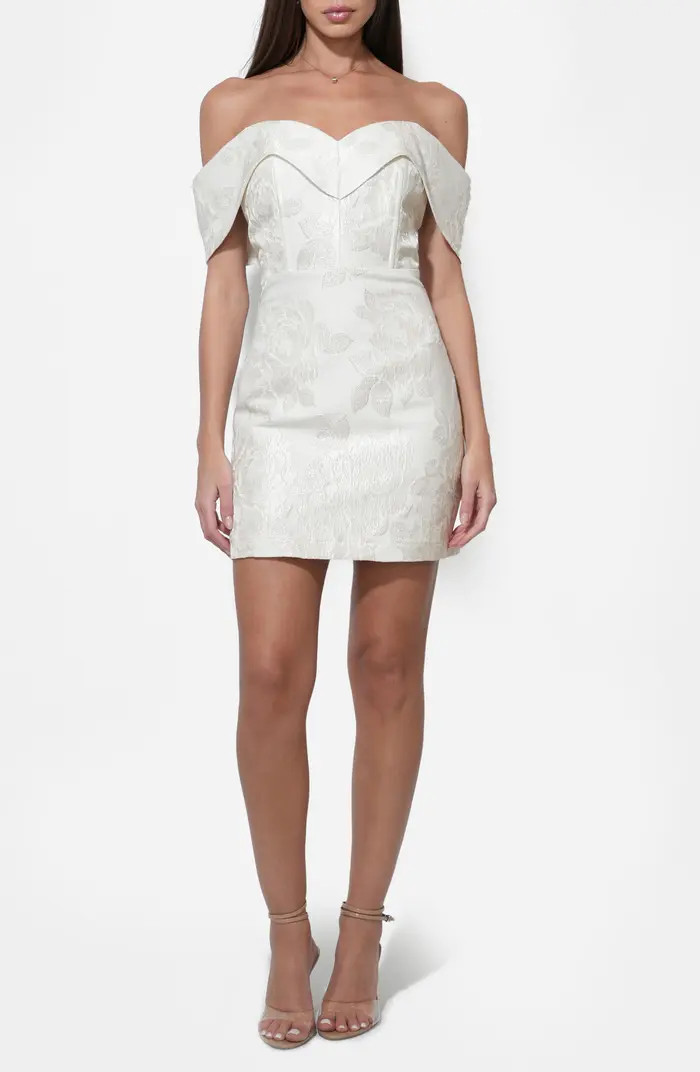 Alice Floral Jacquard Off the Shoulder Minidress | Nordstrom