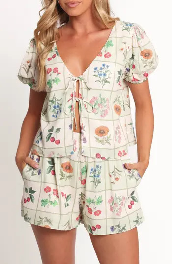 Petal & Pup Asta Tie Front Top & Pull-On Shorts Set in Flower Market at Nordstrom Rack, Size Small | Nordstrom Rack