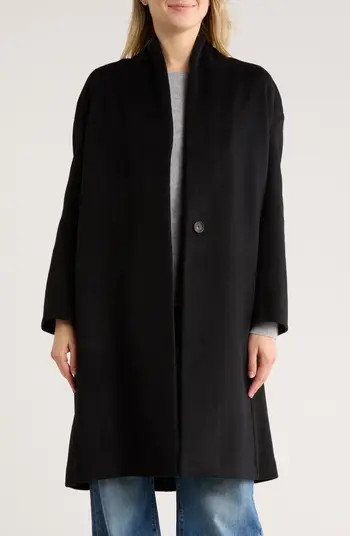 Vince Collarless Wool Blend Longline Coat | Nordstromrack | Nordstrom Rack