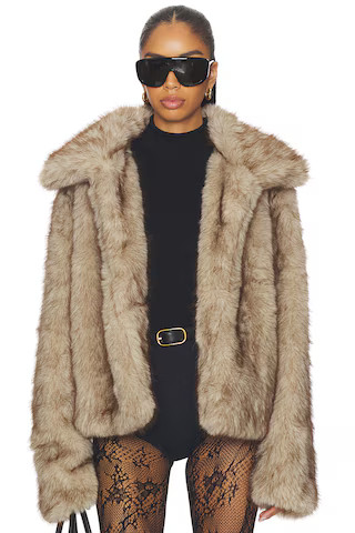 SNDYS Leila Faux Fur Jacket in Cream from Revolve.com | Revolve Clothing (Global)