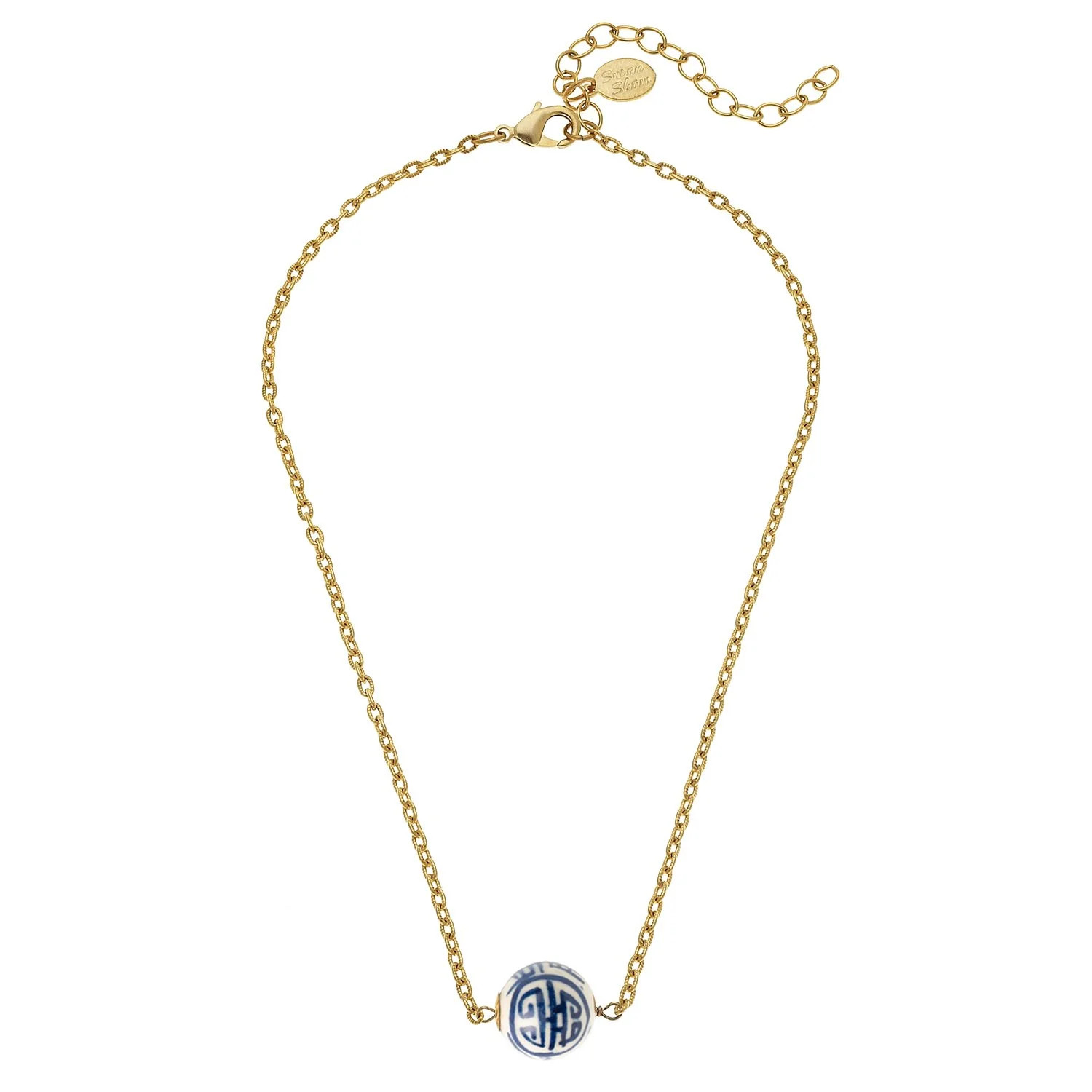 Blue & White Allie Bead Necklace | Susan Shaw