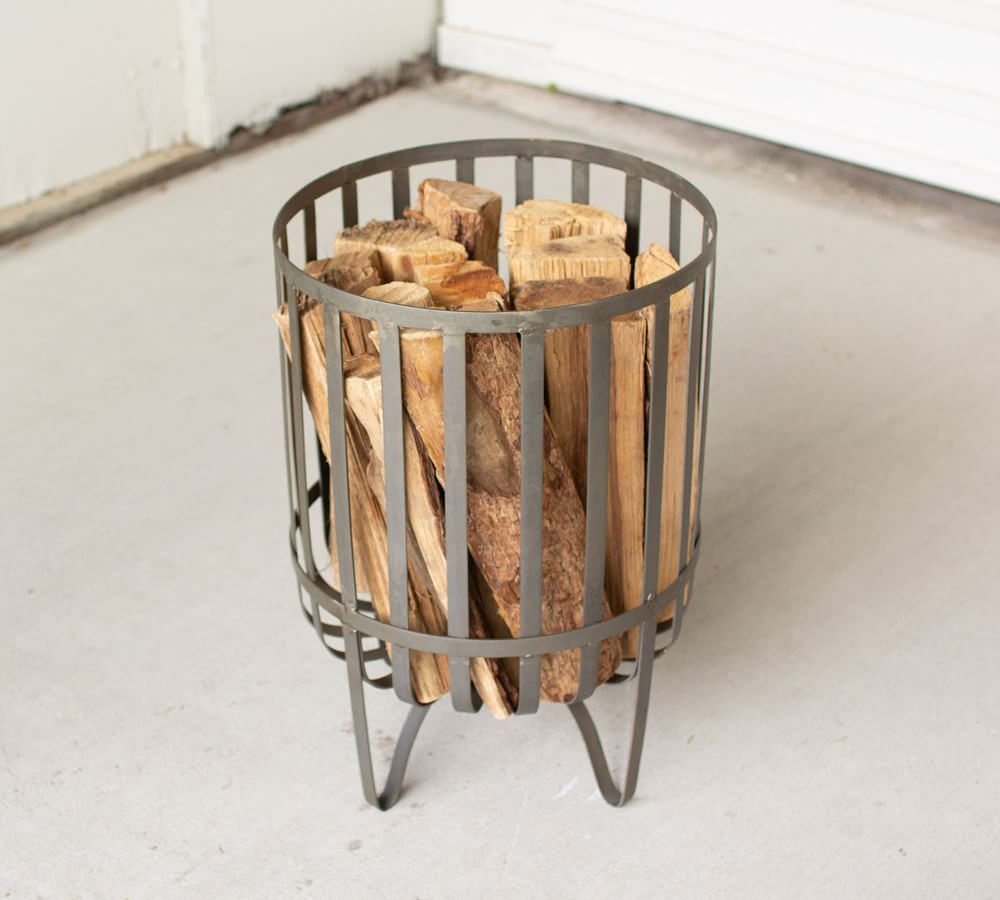 Metal Fireplace Log Basket | Pottery Barn (US)
