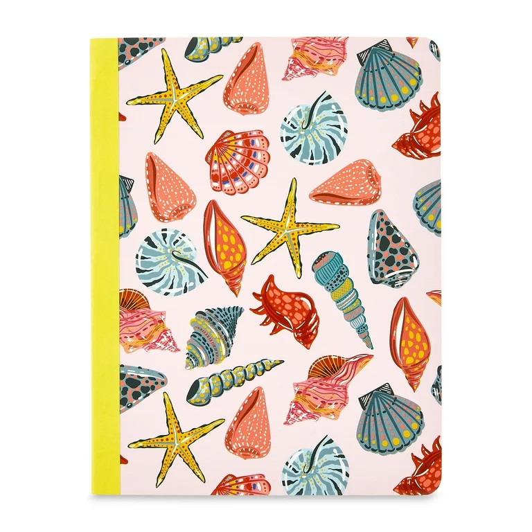 Pen+Gear Composition Book, Wide Ruled, 7.5" x 9.5", 80 Sheets, Multicolor Seashells | Walmart (US)