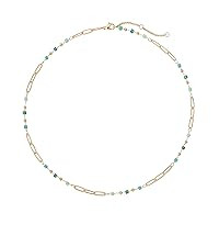 MTMY Beaded Necklaces for Women 14K Gold Plated Dainty Colorful Green/Rose Beaded Pearl Choker Ne... | Amazon (US)