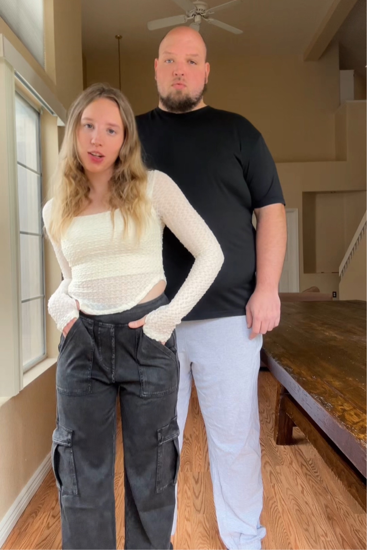 The comfiest #cargojeans from #halara #genz i love your pj pants 🫶🏻 #halara #halaramagicjeans #petitefashion #momstyle #ootd #heightdifference #husbandandwife #tryonwithme 

#LTKGiftGuide #LTKstyletip #LTKfindsunder100