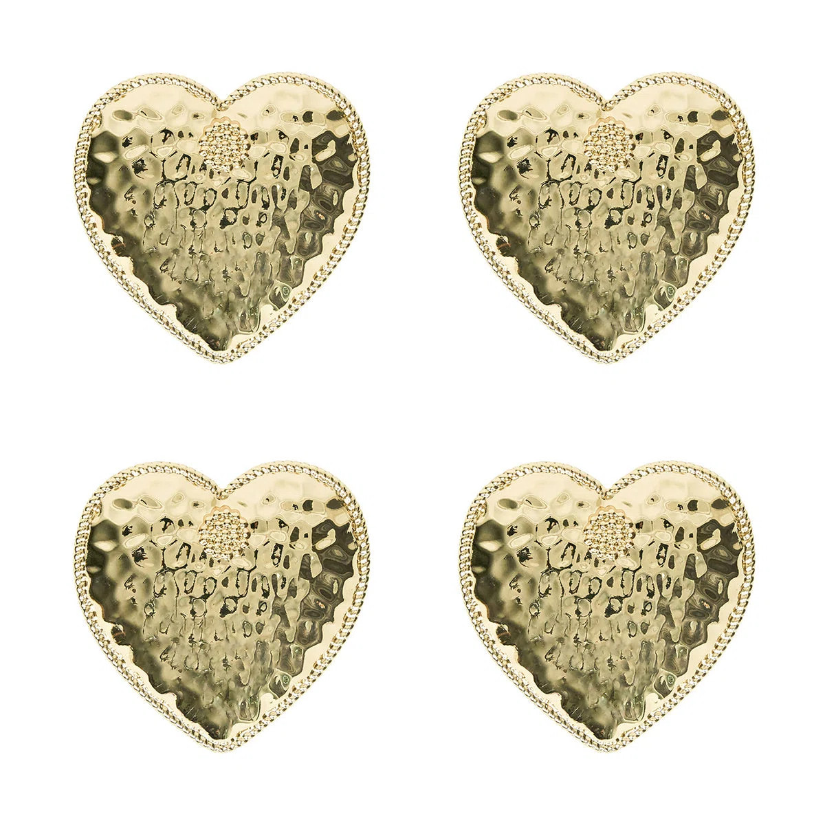 Berry & Thread Heart Napkin Ring Set/4 - Gold (Set of 4) | Wayfair North America