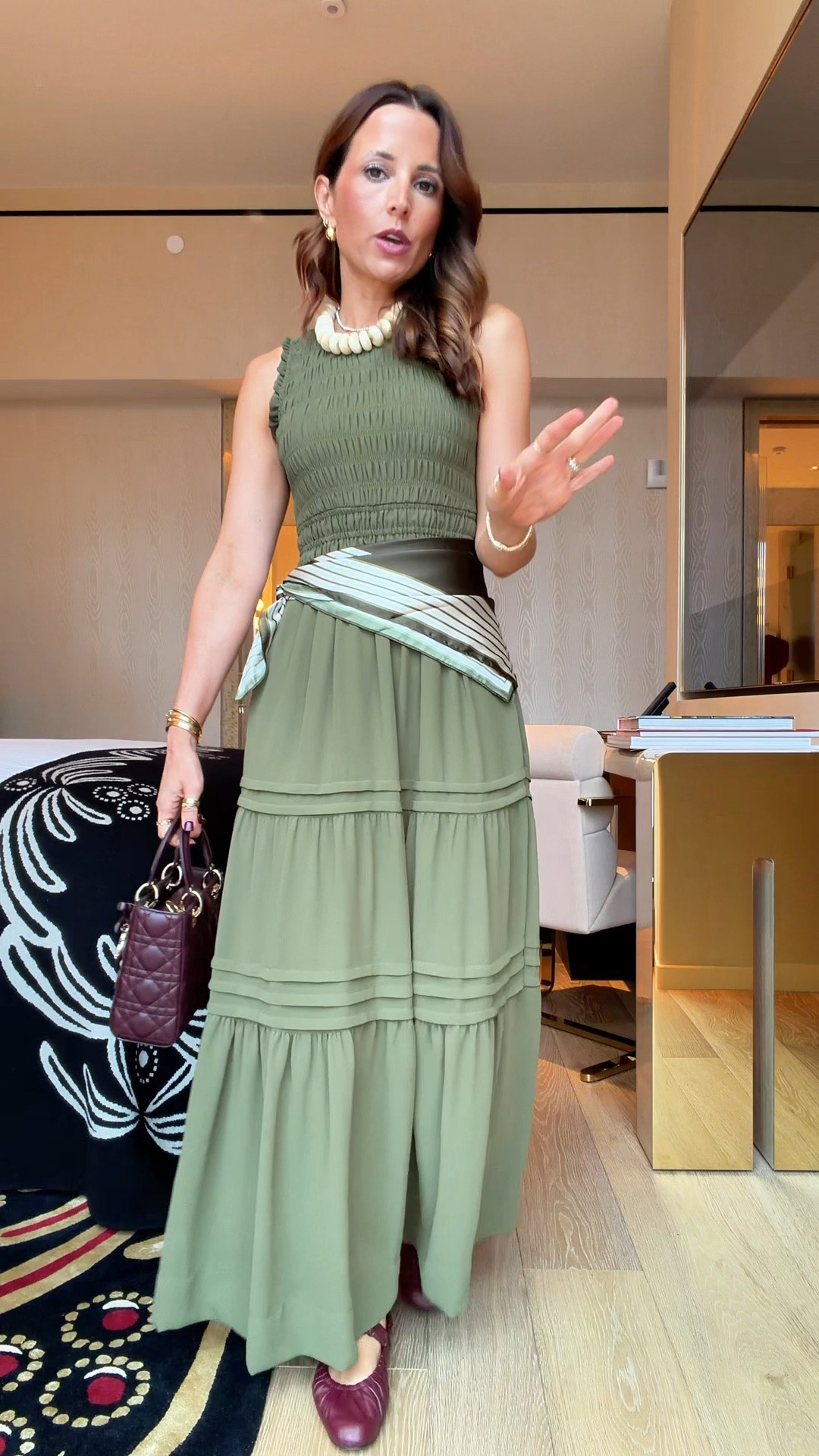 My fall outfit of the day! Shopping outfit. Fall dress in XXS. Fall style. Everyday outfit. Elevated casual outfit. NYC outfit. Burgundy ballet flats are TTS.

#LTKgrwm #LTKdayinmylife #LTKNYFW