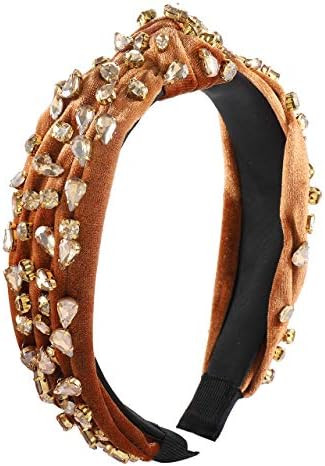 CENAPOG Rhinestone Headbands for Women Velvet Wide Crystal Hair Bands Knot Turban Headband for Gi... | Amazon (US)