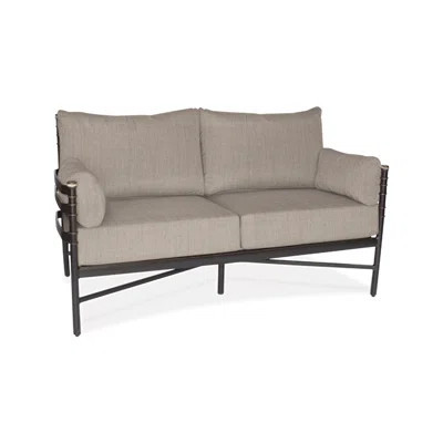 Lancaster - 61'' Aluminum Outdoor Loveseat with Sunbrella Cushions | Wayfair North America