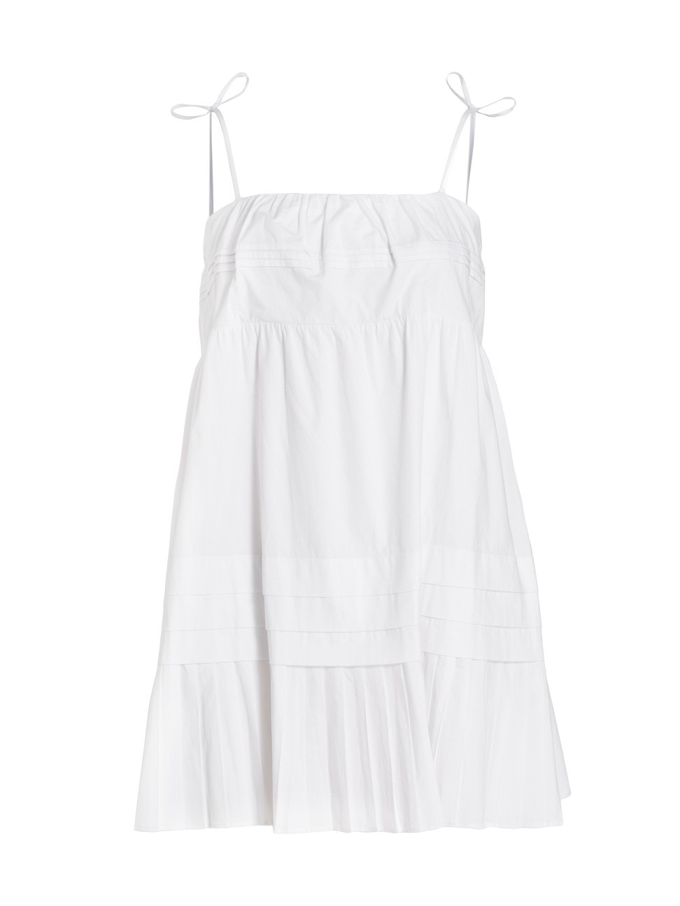 Women's Everly Tie-Shoulder Babydoll Dress - White - Size Small | Saks Fifth Avenue
