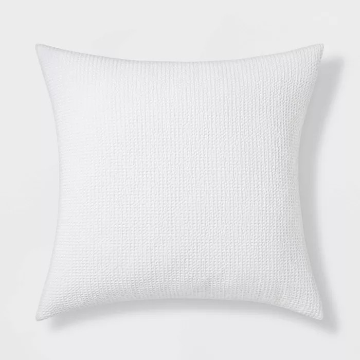 Euro Washed Waffle Weave Throw Pillow White - Threshold™ | Target
