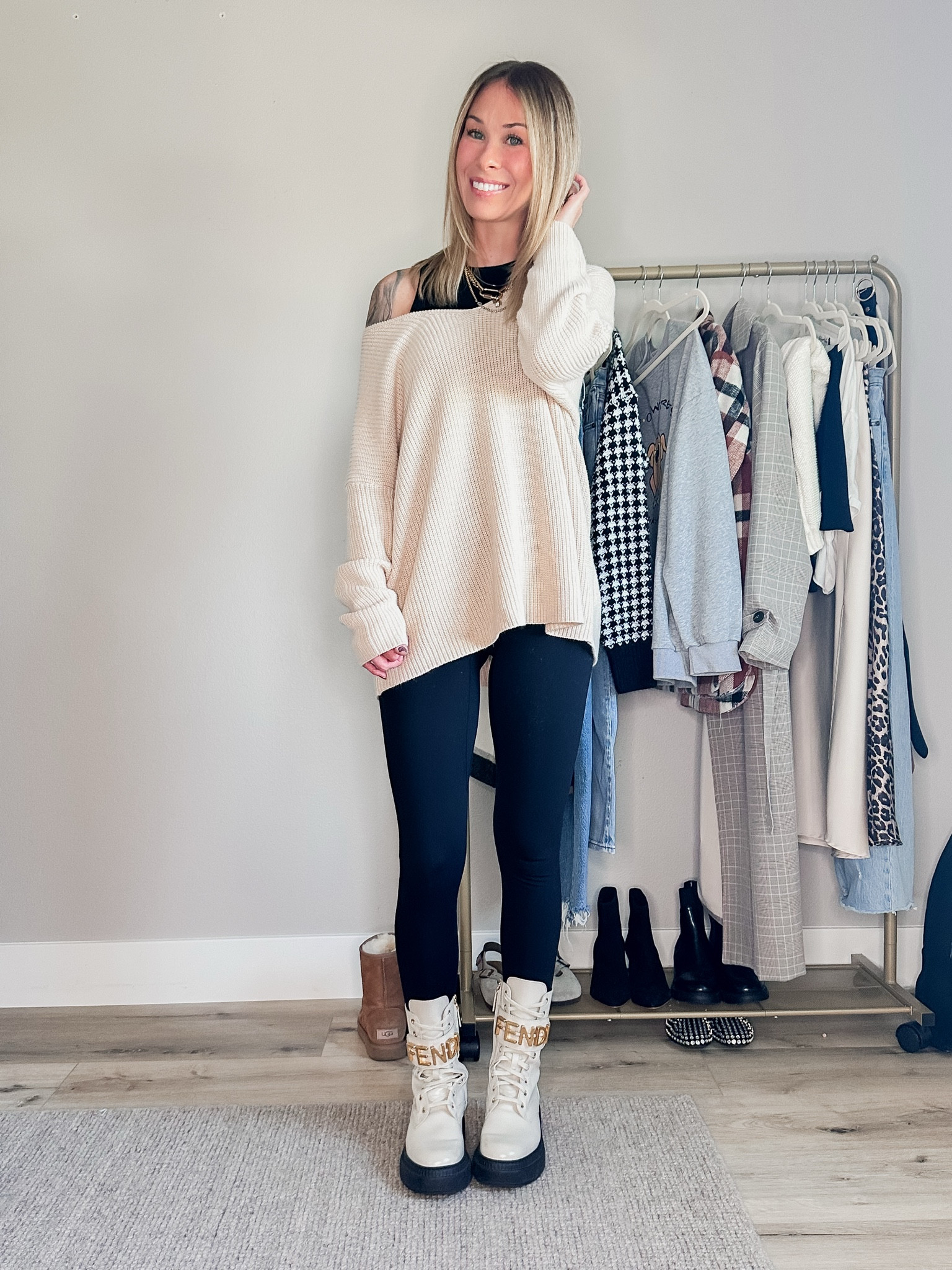 Elevate Cozy Thanksgiving Outfit Option Day 3/5 🍂🍁 I also linked affordable boots that would still be adorable with this outfit 

I’m wearing size L in the sweater 

#LTKStyleTip