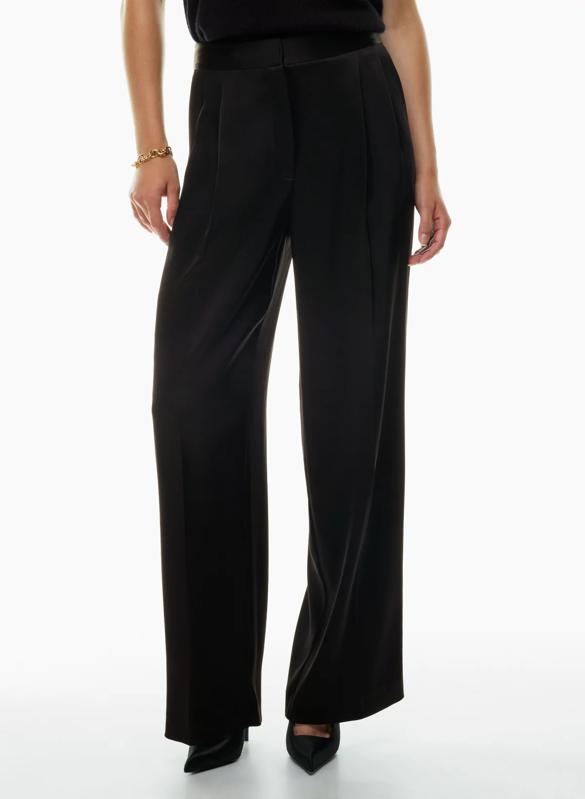 PLEATED SATIN PANT | Aritzia