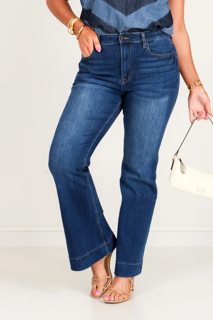 Dolly Dark Denim Wide Leg Jean | The Willow Tree