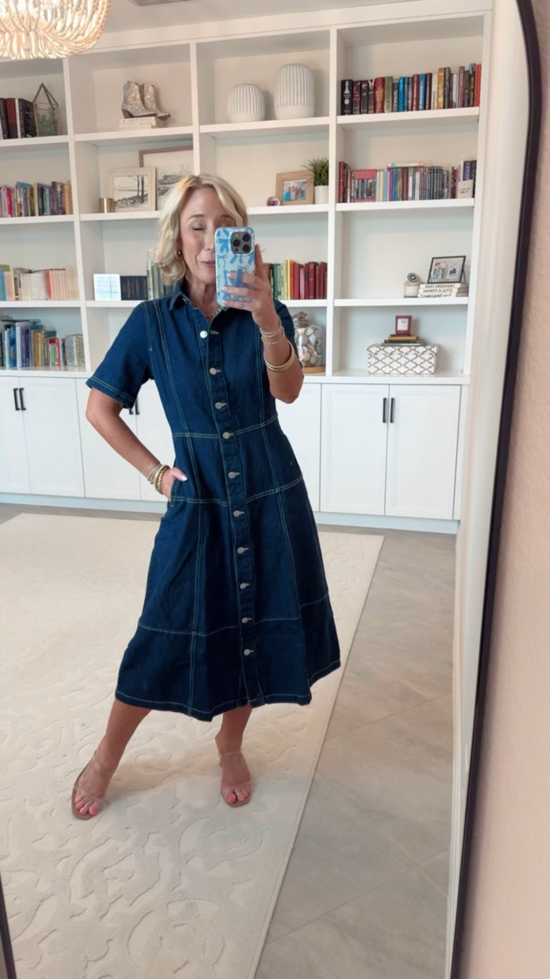 Walmart; new arrivals - part 1:
* Denim button front midi dress - size XS. $36. 2 colors. 
* Sandals - tts. 

#LTKFindsUnder50 #LTKSeasonal #LTKOver40