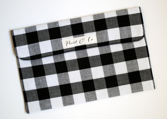 Diaper Clutch  Black and White Buffalo Plaid  Monochrome | Etsy | Etsy (US)