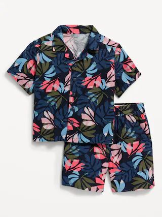 Printed Linen-Blend Shirt &#x26; Shorts Set for Toddler Boys | Old Navy (US)