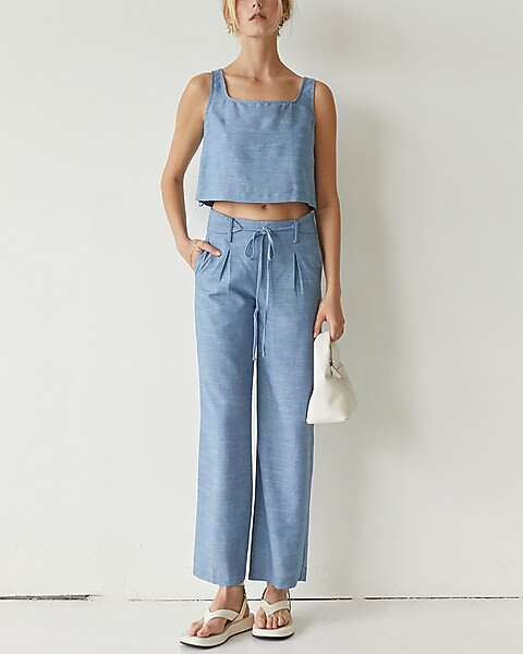 CRESCENT Zeina Linen-Blend Tank & Pant Set | Express