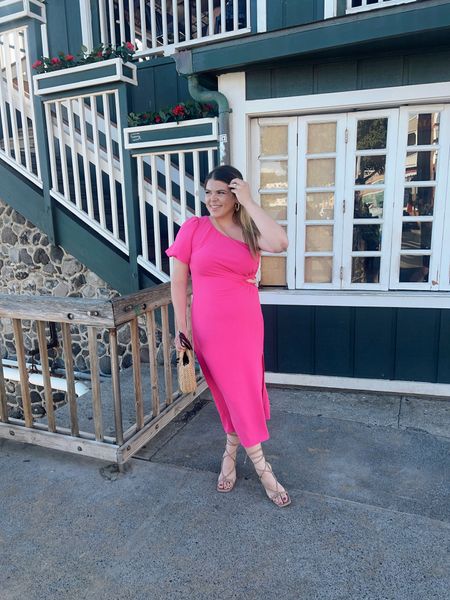 Cocktail dress for a nice birthday dinner. Love this one shoulder detail with the pink. I’m in size large, if you’re between sizes size up! This would be great for a wedding guest dress too
Midsize, spring dress, summer dress

#LTKtravel #LTKcurves