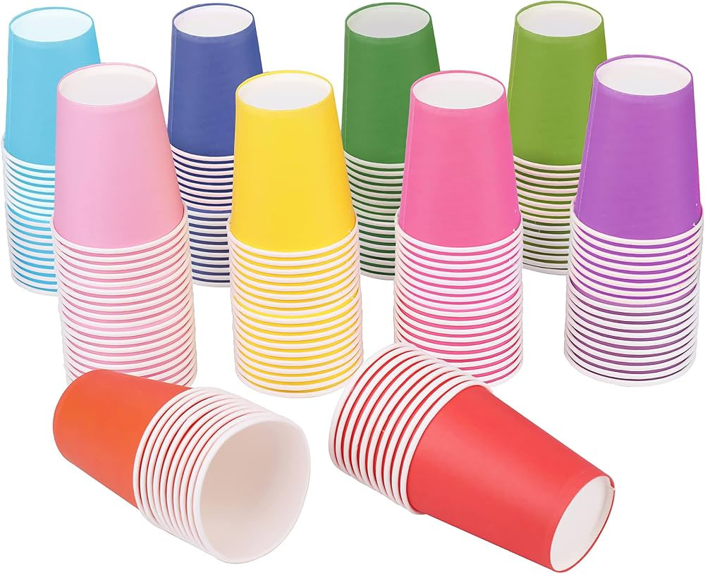 Yesland 200 Packs 7.5 OZ Disposable Party Paper Cups, 10 Colors Paper Drinking Cup for Water, Jui... | Amazon (US)