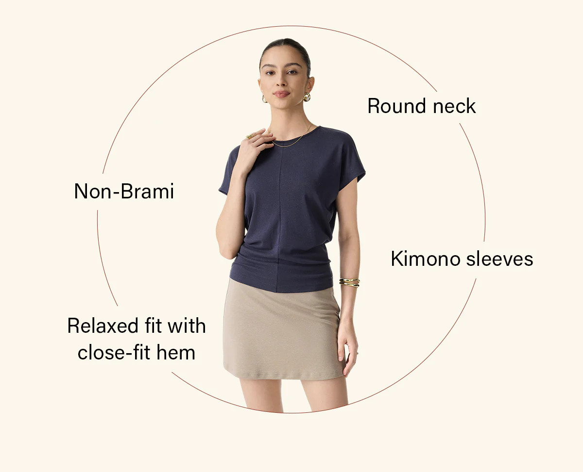 Linen-Blend Round Neck Relaxed Summer Top | OGLmove