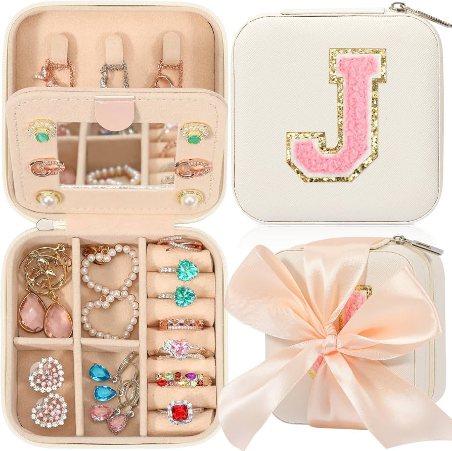 CHMI Travel Jewelry Case, White Travel Jewelry Box, Travel Jewelry Organizer, Travel Gifts for Wo... | Amazon (US)