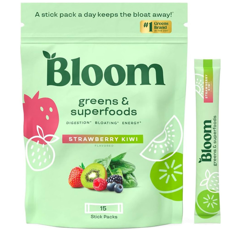 Best Seller
Bloom Nutrition
Bloom Nutrition Greens and Superfoods Powder Packets for Digestive Health, Greens Powder, Digestive Enzymes, Probiotics, Spirulina, Chlorella for Bloating & Gut Support, 15 Stick, Strawberry Kiwi
$29.99$29.99
List Price: $34.99
FREE delivery Friday, June 14 on orders shipped by Amazon over $35
 | Amazon (US)