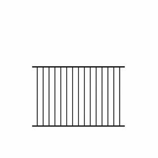 Beechmont Standard-Duty 4 ft. H x 6 ft. W Black Aluminum Pre-Assembled Fence Panel | The Home Depot