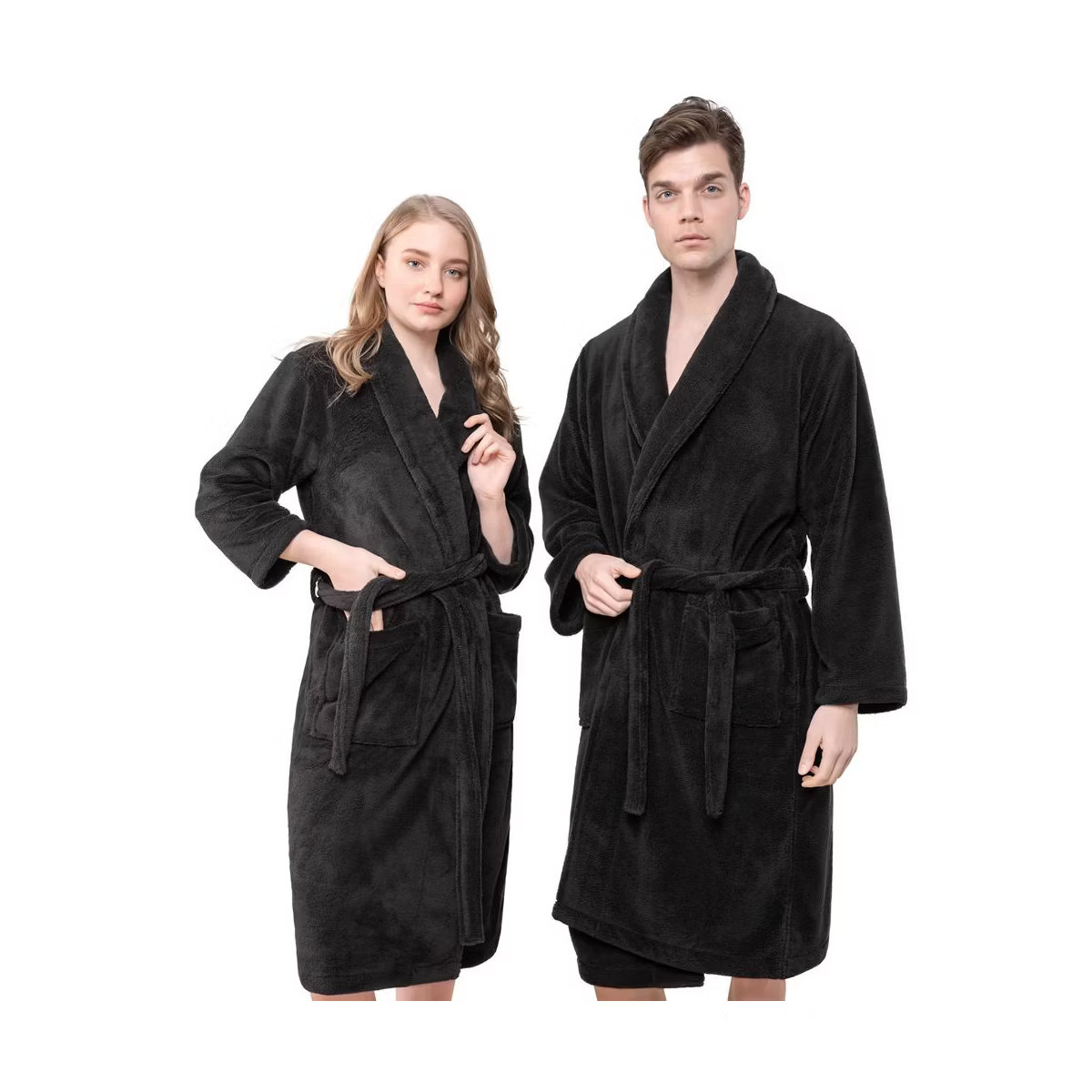 American Soft Linen Warm Fleece Bathrobe, Mens and Womens Robes, 1 Piece Shawl Collar  Adult Matc... | Target