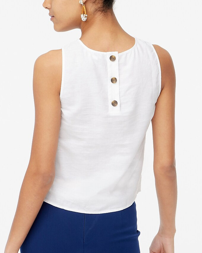 Linen-blend button-back shell tank top | J.Crew Factory