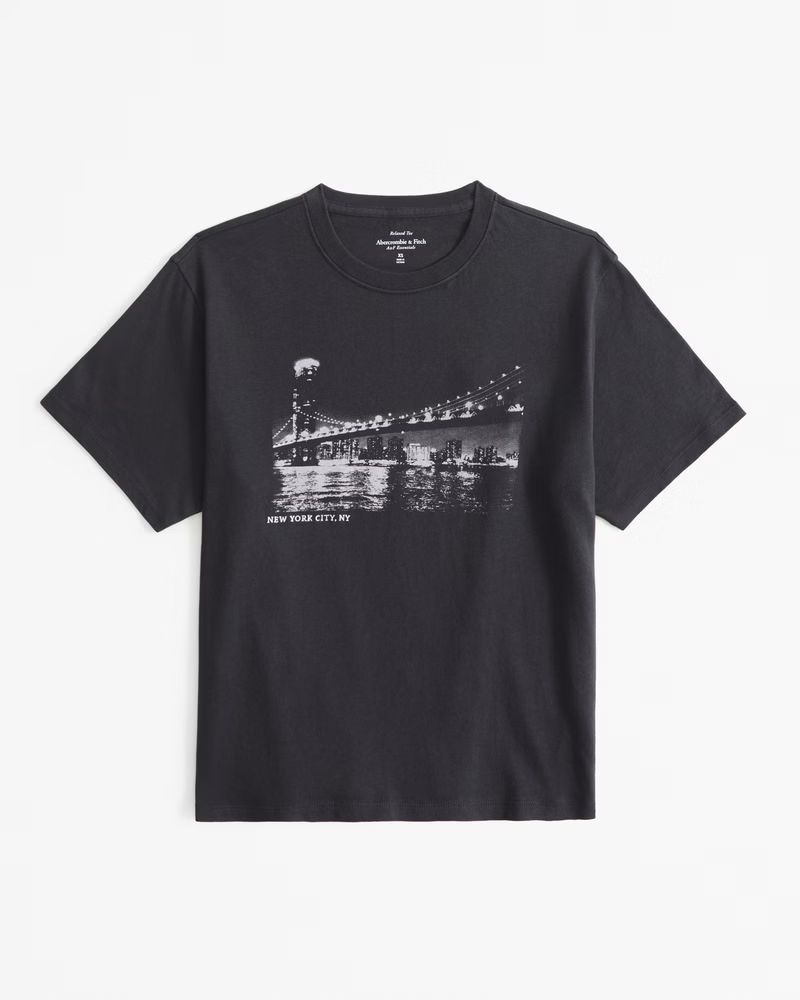 Women's Short-Sleeve New York Graphic Relaxed Tee | Women's Tops | Abercrombie.com | Abercrombie & Fitch (US)