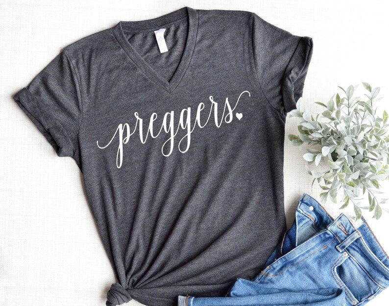 Pregnancy Shirt, Preggers Shirt ,Preggers Unisex V Neck Shirt, Pregnancy announcement ,Pregnancy ... | Etsy (US)