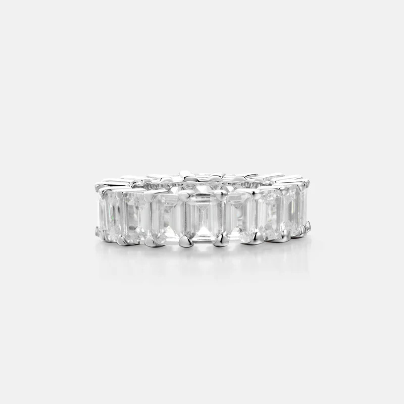 Lev Baguette Cut Gold Vermeil Eternity Ring | Victoria Emerson