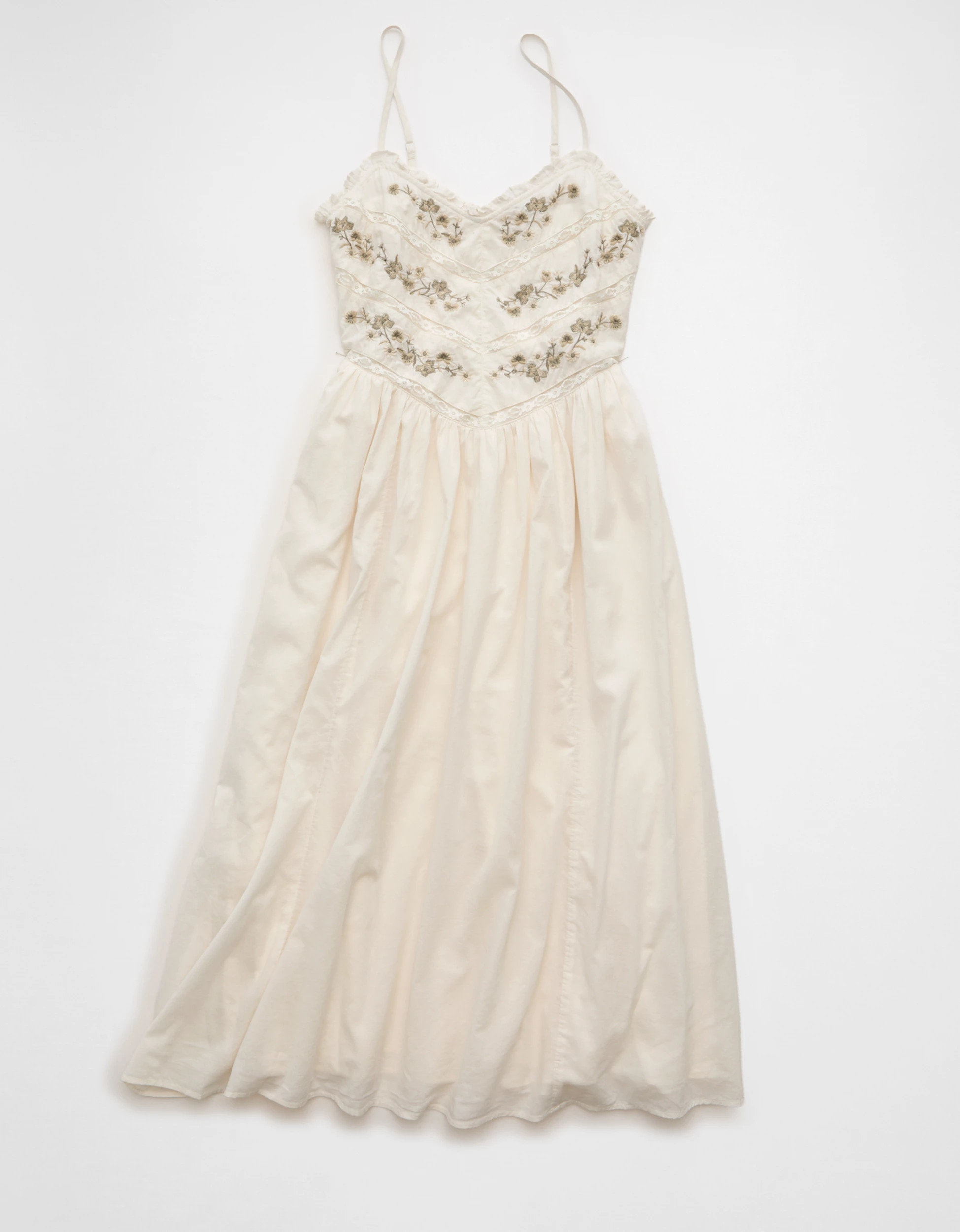 AE Bella Lace Inset Midi Dress | American Eagle Outfitters (US & CA)