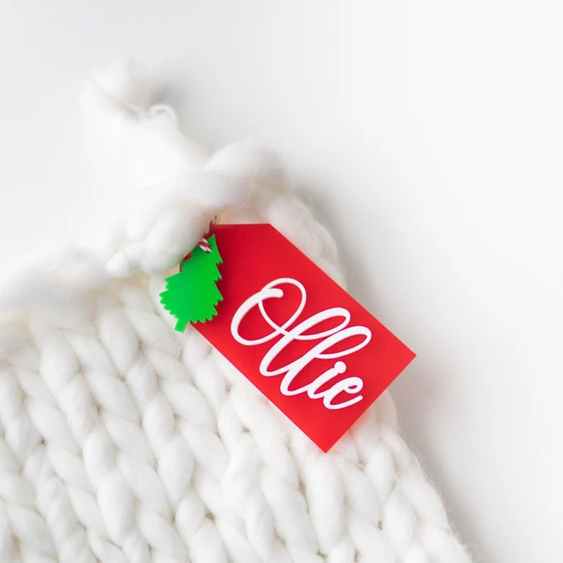 Christmas Tags, Custom Acrylic Gift Tag, Stocking Tag, Holiday Gift Tag, Custom Name Tags, Custom... | Etsy (US)