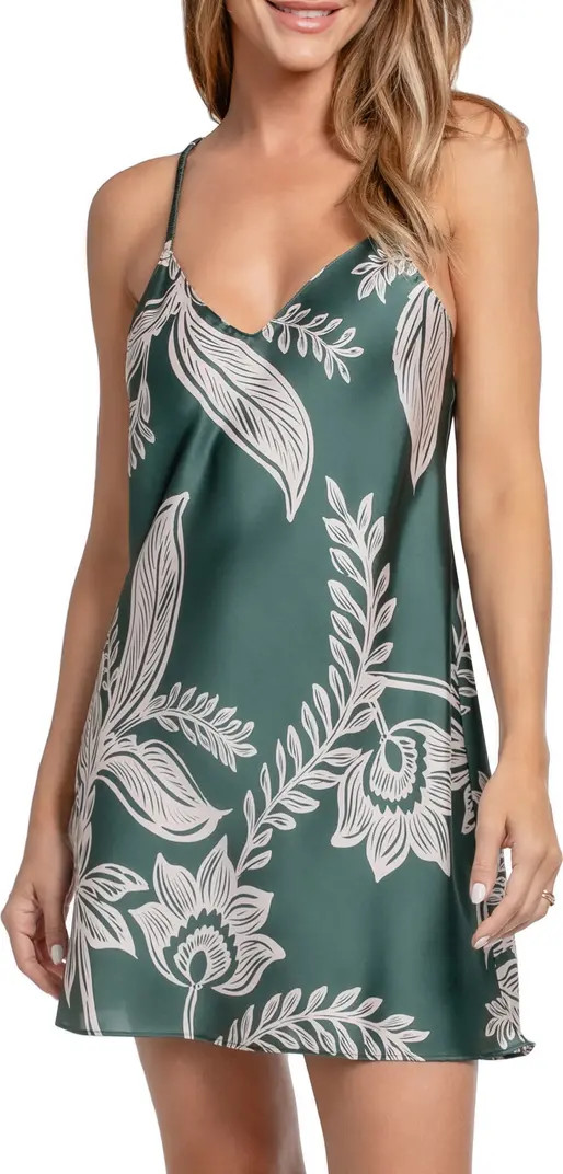 Strappy Open Back Satin Chemise | Nordstrom